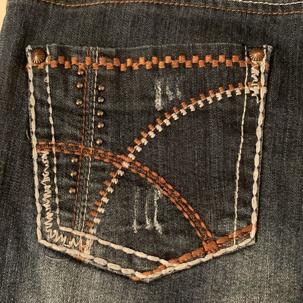 Women’s Distressed Jeans by Z Curve Dark Wash Denim Size 9/10 - Picture 8 of 9
